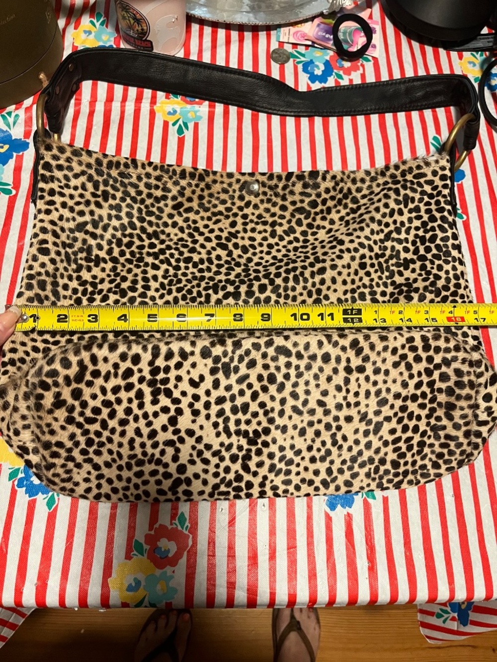 Wild Goose Cheetah print leather and hair large shoulder bag - Picture 6 of 9